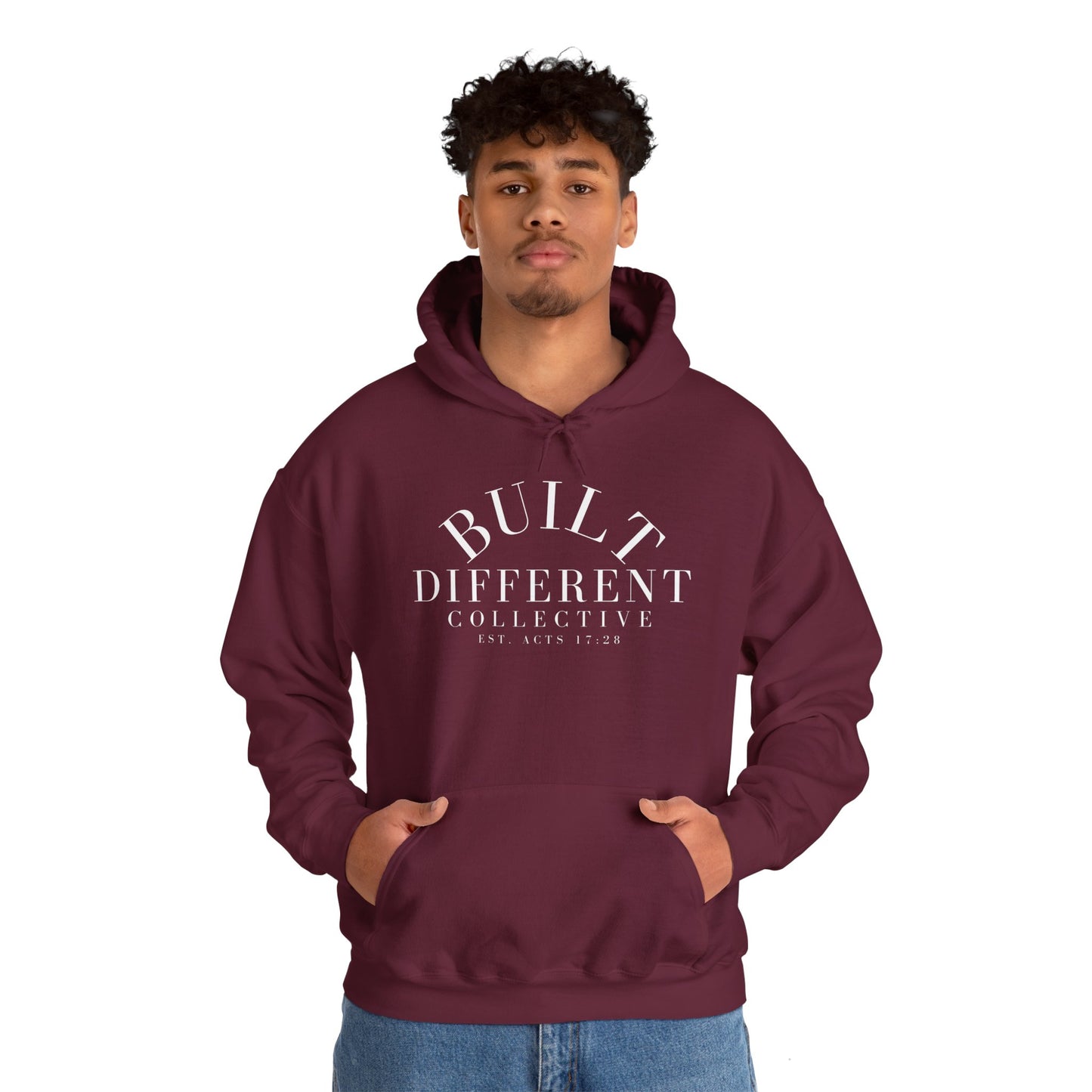 BUILT DIFFERENT COLLECTIVE EST. ACTS 17:28 Unisex Heavy Blend™ Hooded Sweatshirt