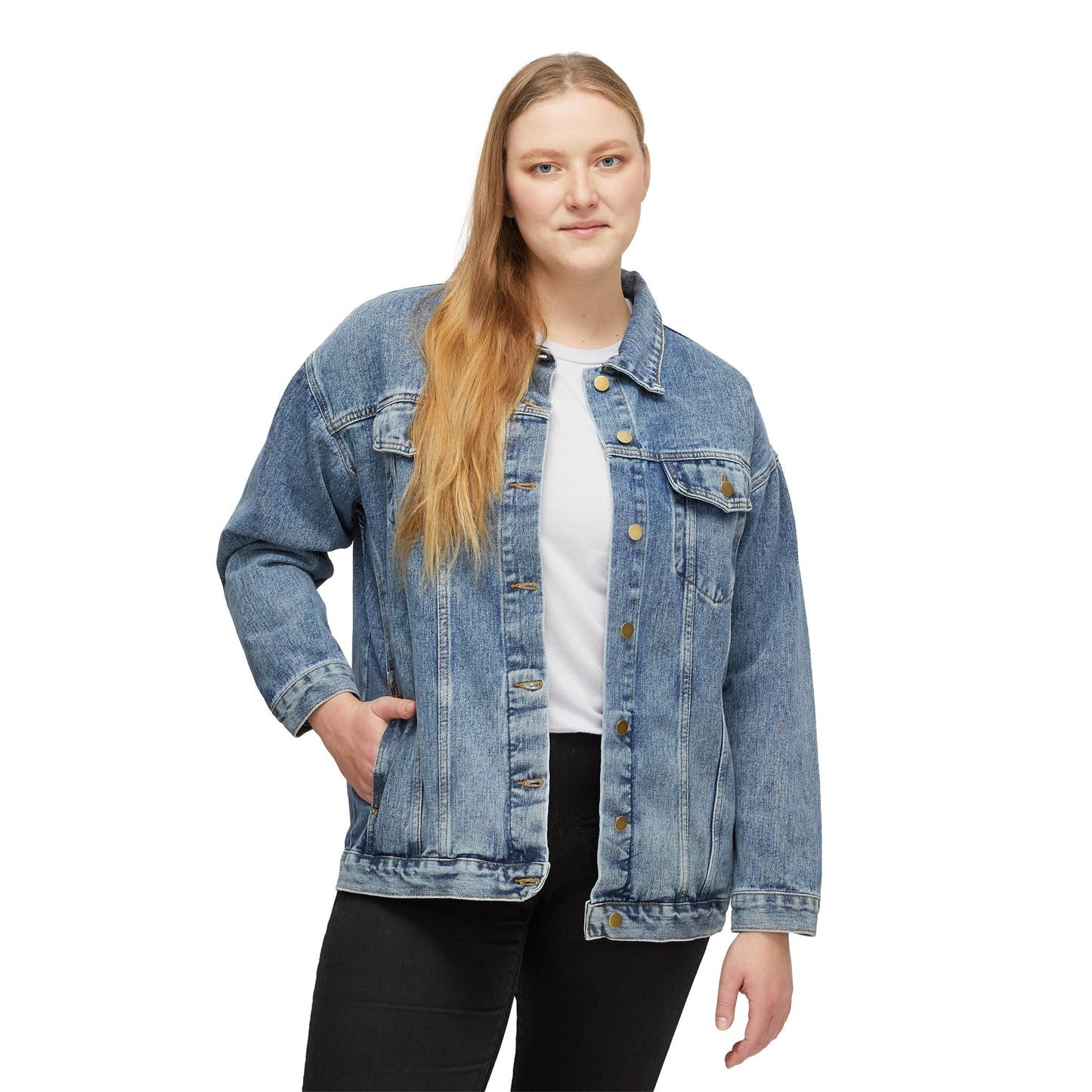 TRUE + REAL CONFIDENT AUTHENTIC BOLD + BRAVE WOMAN Denim Jacket