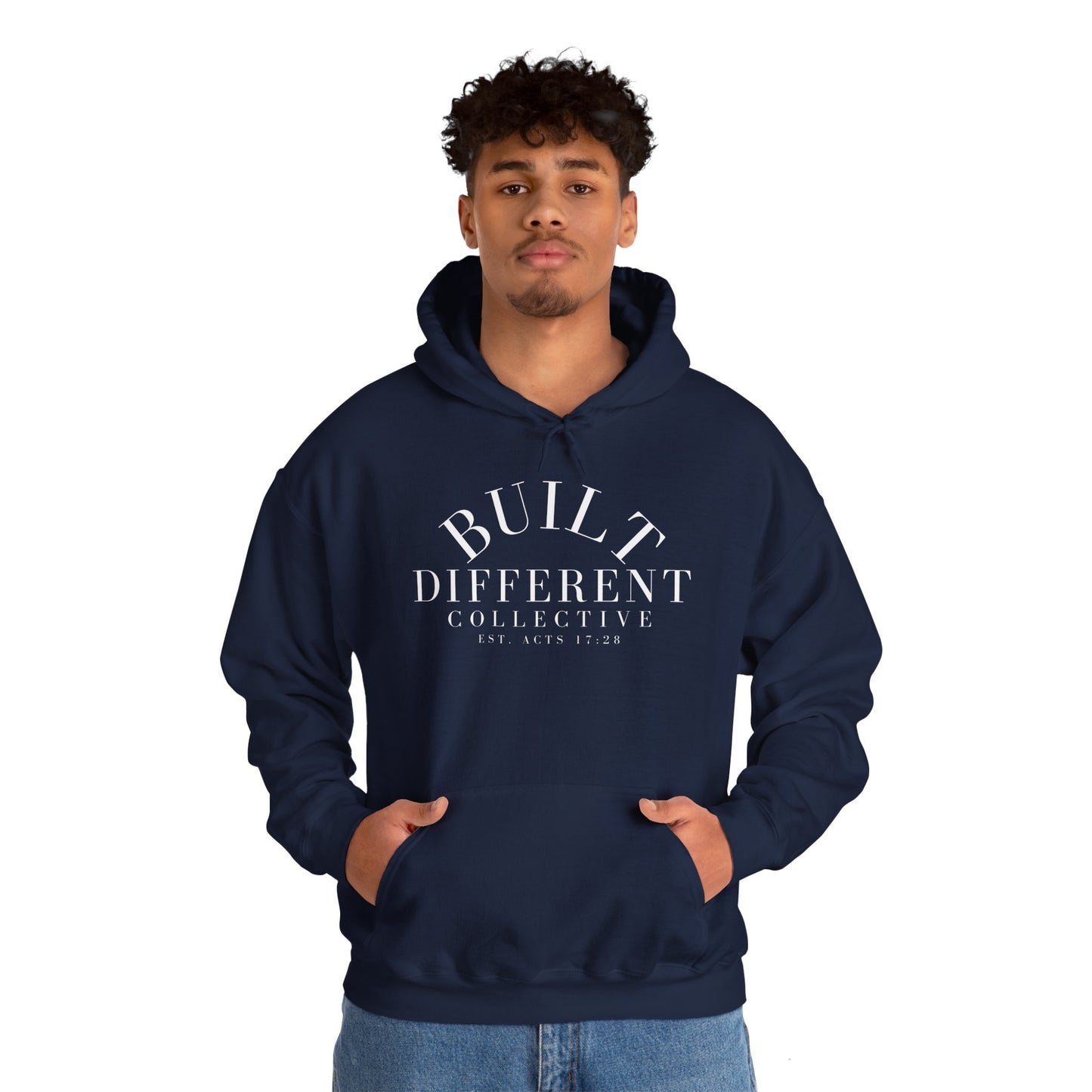 BUILT DIFFERENT COLLECTIVE EST. ACTS 17:28 Unisex Heavy Blend™ Hooded Sweatshirt