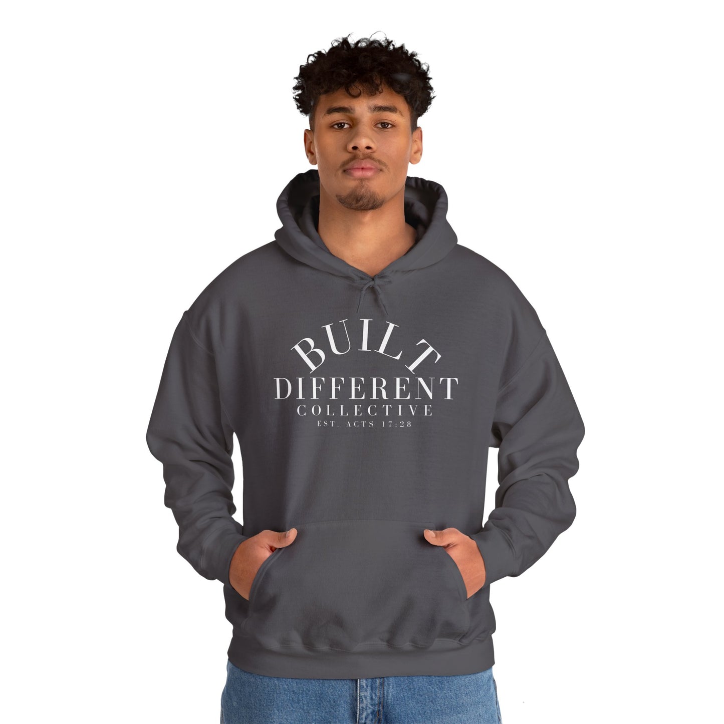 BUILT DIFFERENT COLLECTIVE EST. ACTS 17:28 Unisex Heavy Blend™ Hooded Sweatshirt