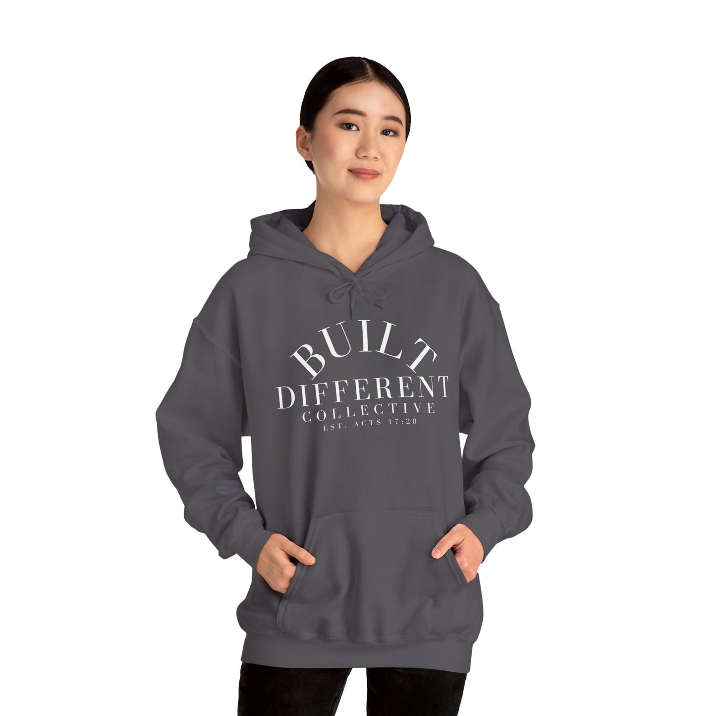 BUILT DIFFERENT COLLECTIVE EST. ACTS 17:28 Unisex Heavy Blend™ Hooded Sweatshirt