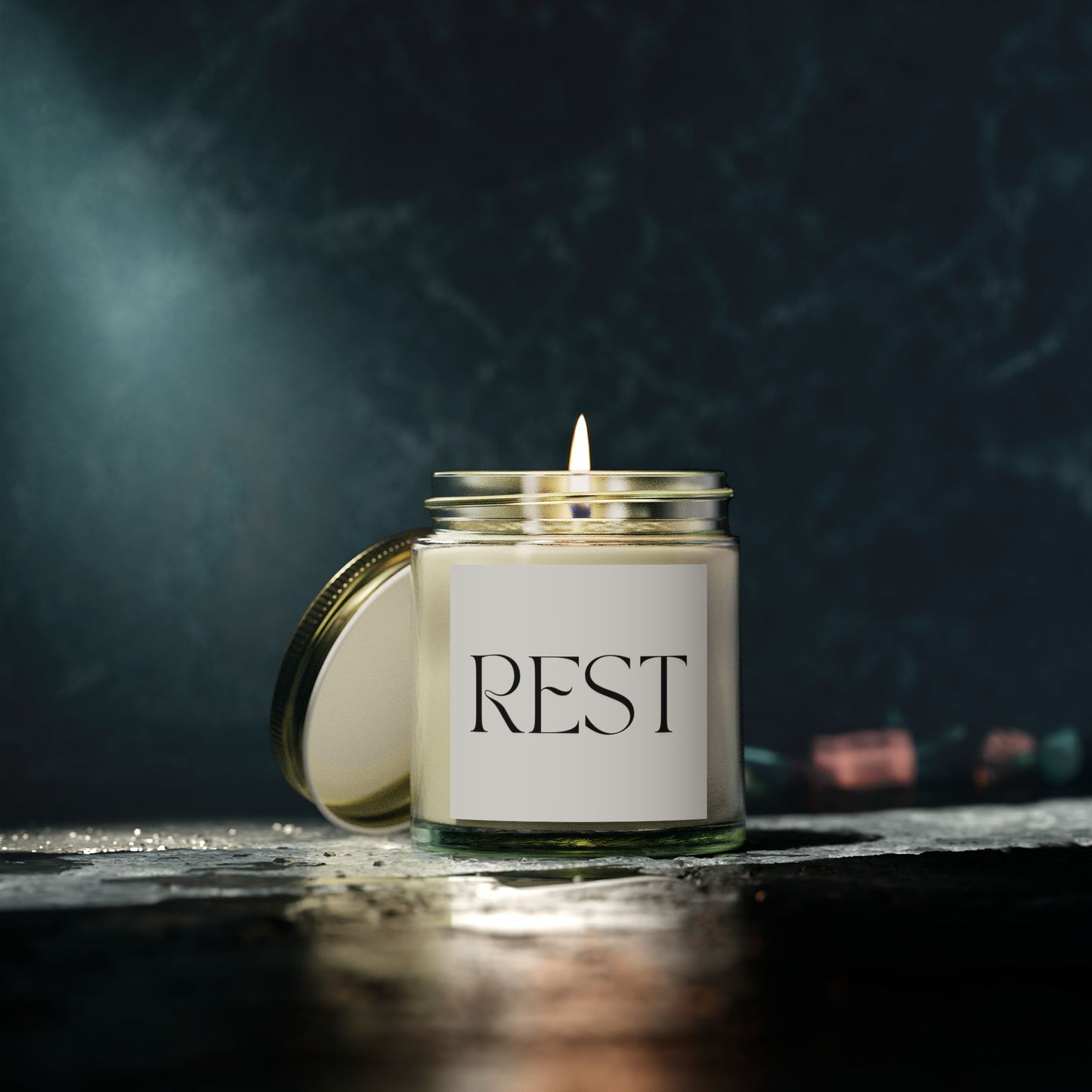 REST Scented Candles, Coconut Apricot Wax (4oz, 9oz)