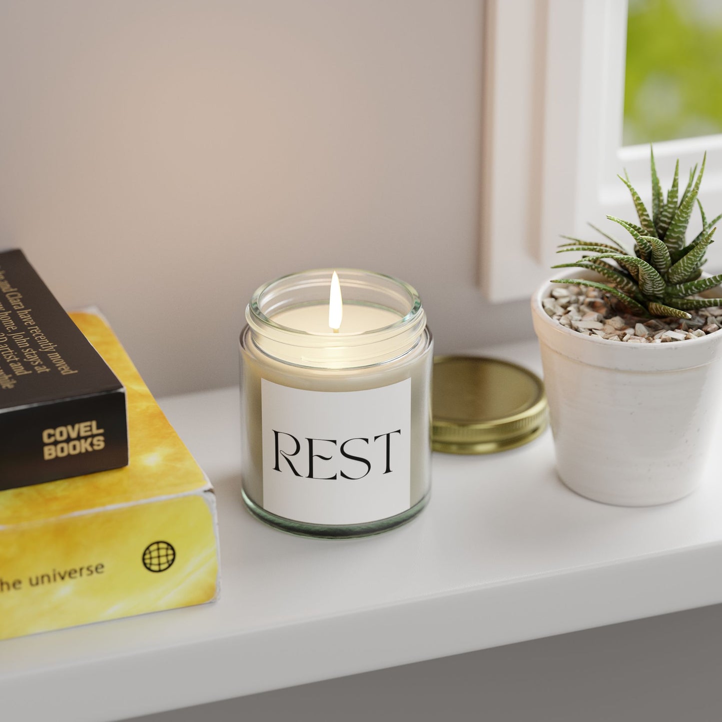 REST Scented Candles, Coconut Apricot Wax (4oz, 9oz)