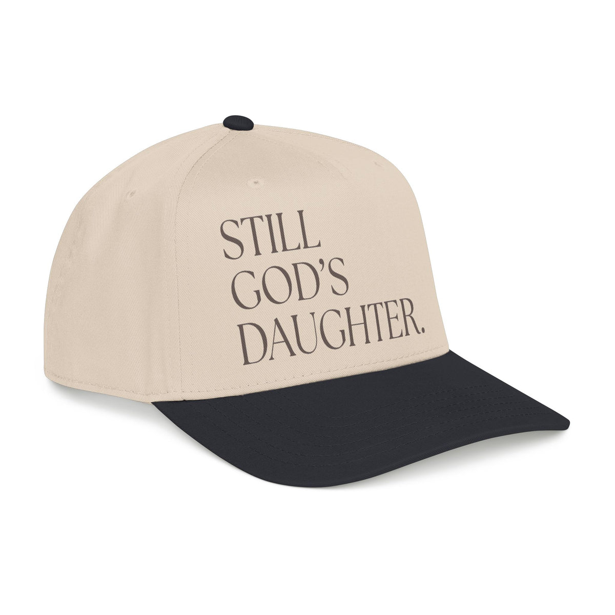 Still God’s Daughter Baseball Cap — Faith Statement Mid Profile Hat