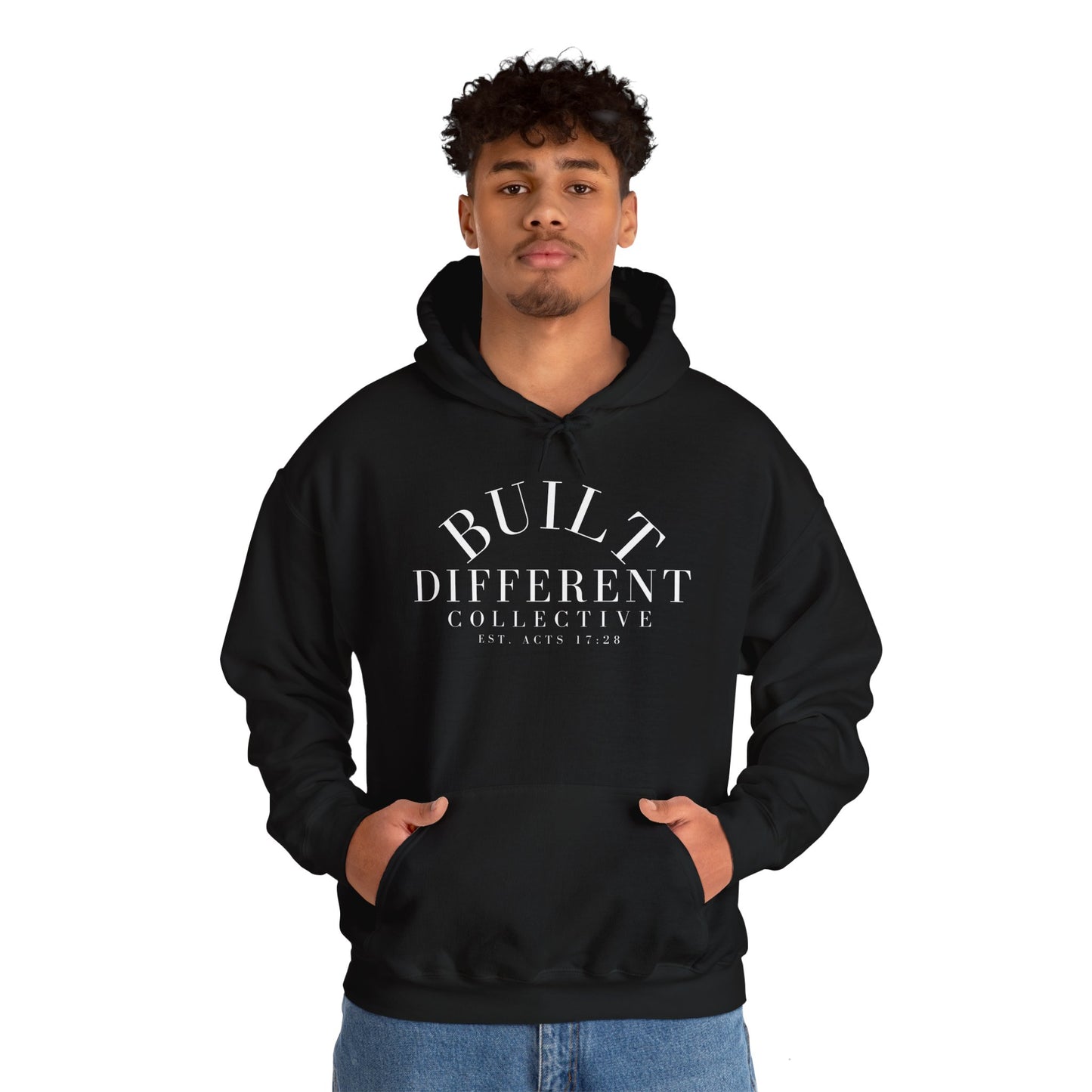 BUILT DIFFERENT COLLECTIVE EST. ACTS 17:28 Unisex Heavy Blend™ Hooded Sweatshirt