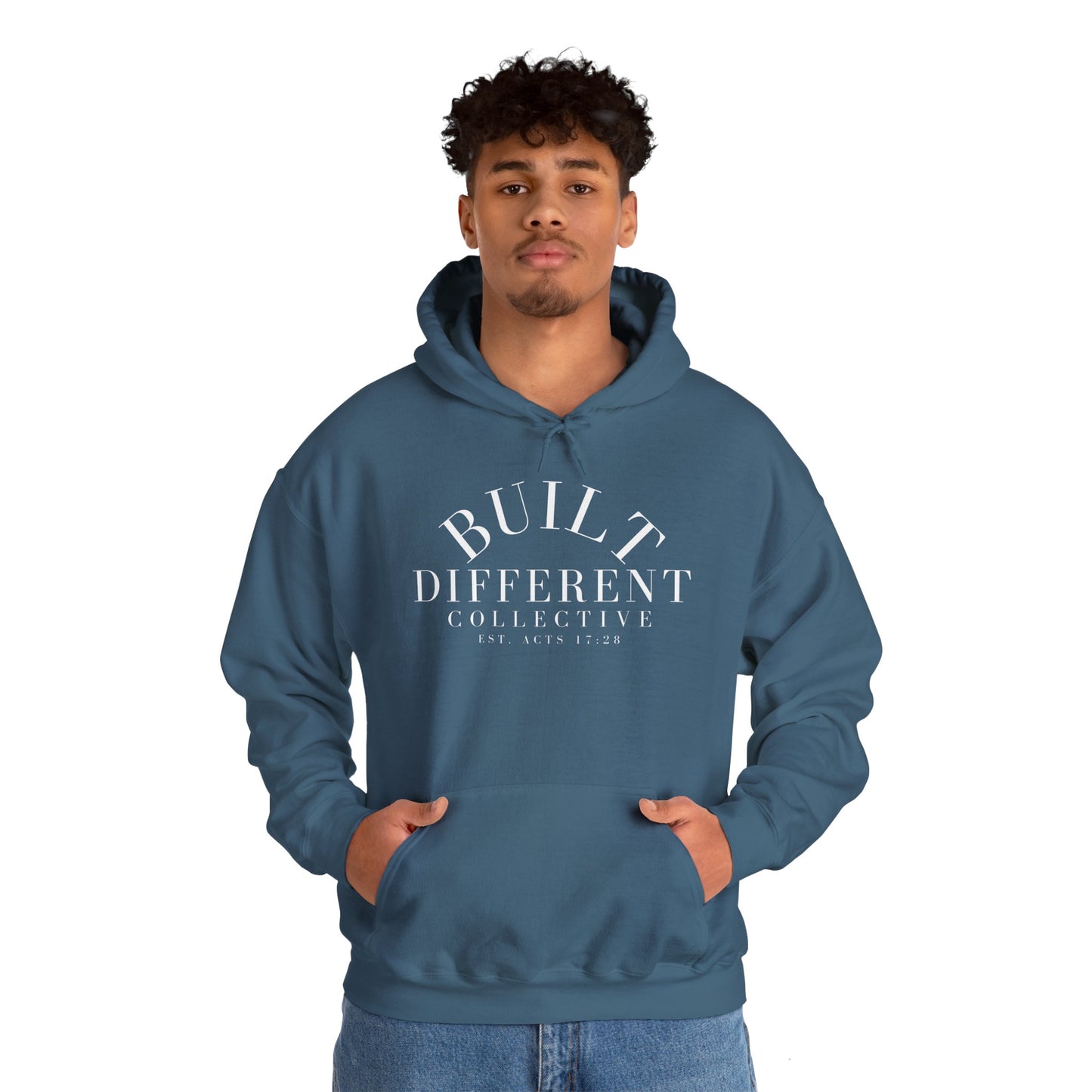 BUILT DIFFERENT COLLECTIVE EST. ACTS 17:28 Unisex Heavy Blend™ Hooded Sweatshirt