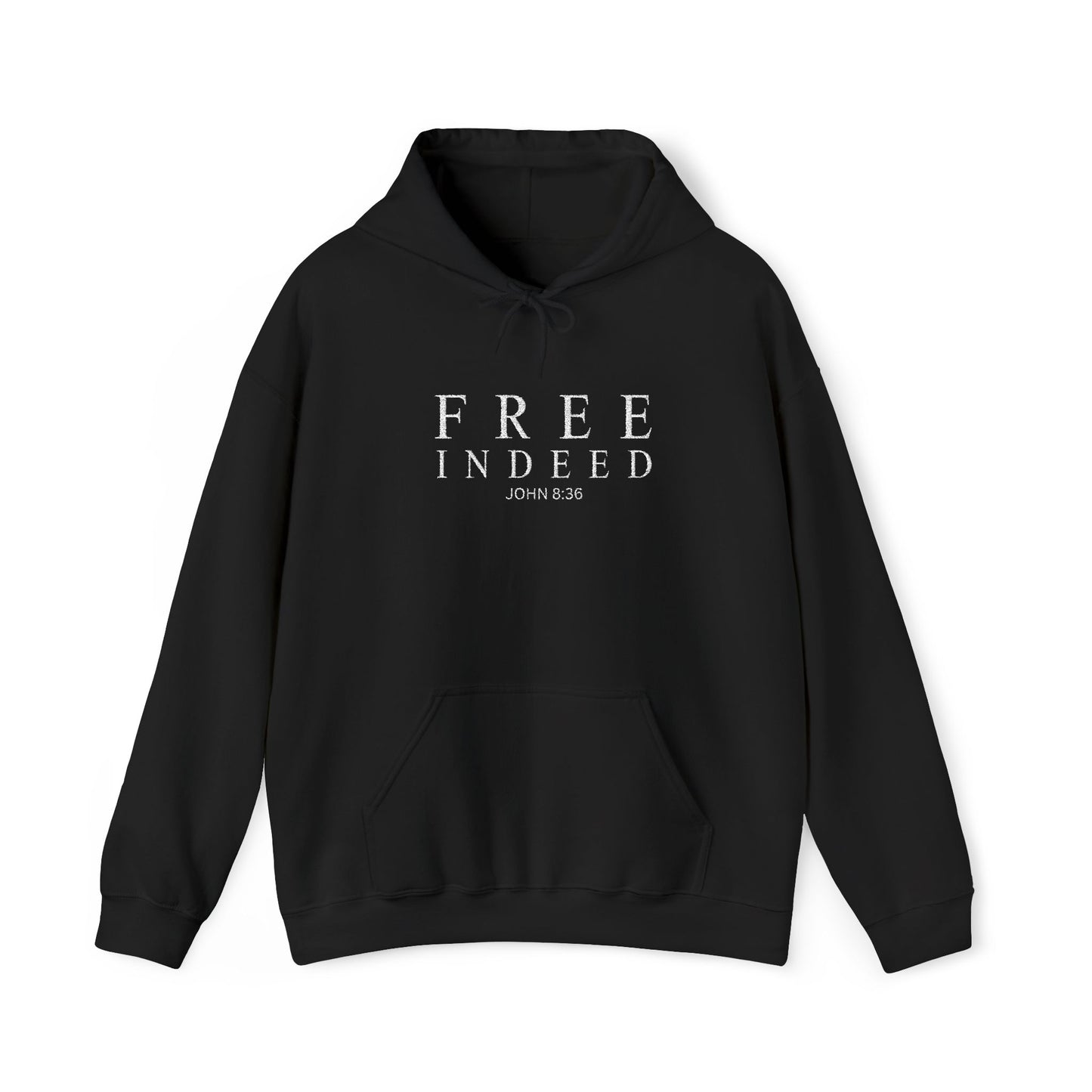Free Indeed Hoodie, John 8:36 – Inspirational Christian Faith Pullover