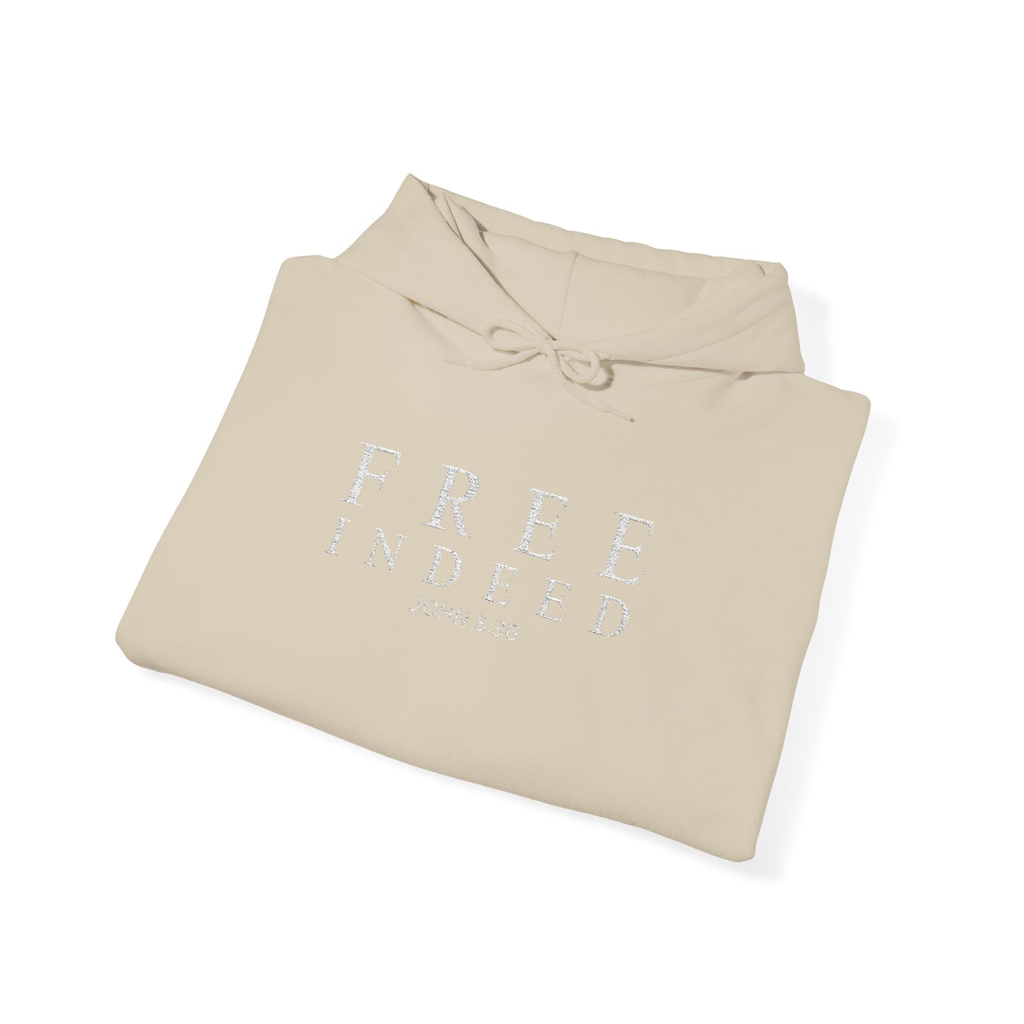 Free Indeed Hoodie, John 8:36 – Inspirational Christian Faith Pullover