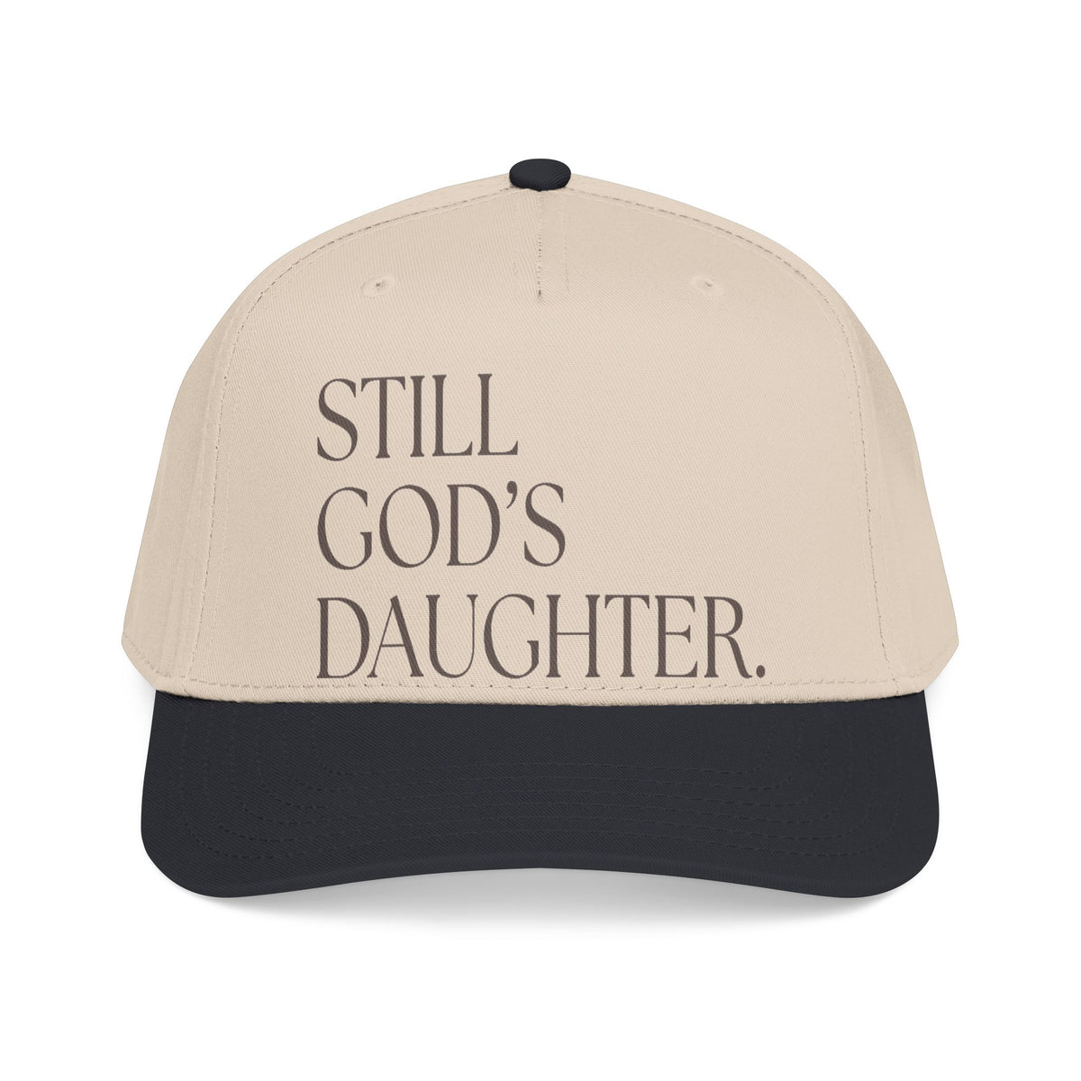 Still God’s Daughter Baseball Cap — Faith Statement Mid Profile Hat