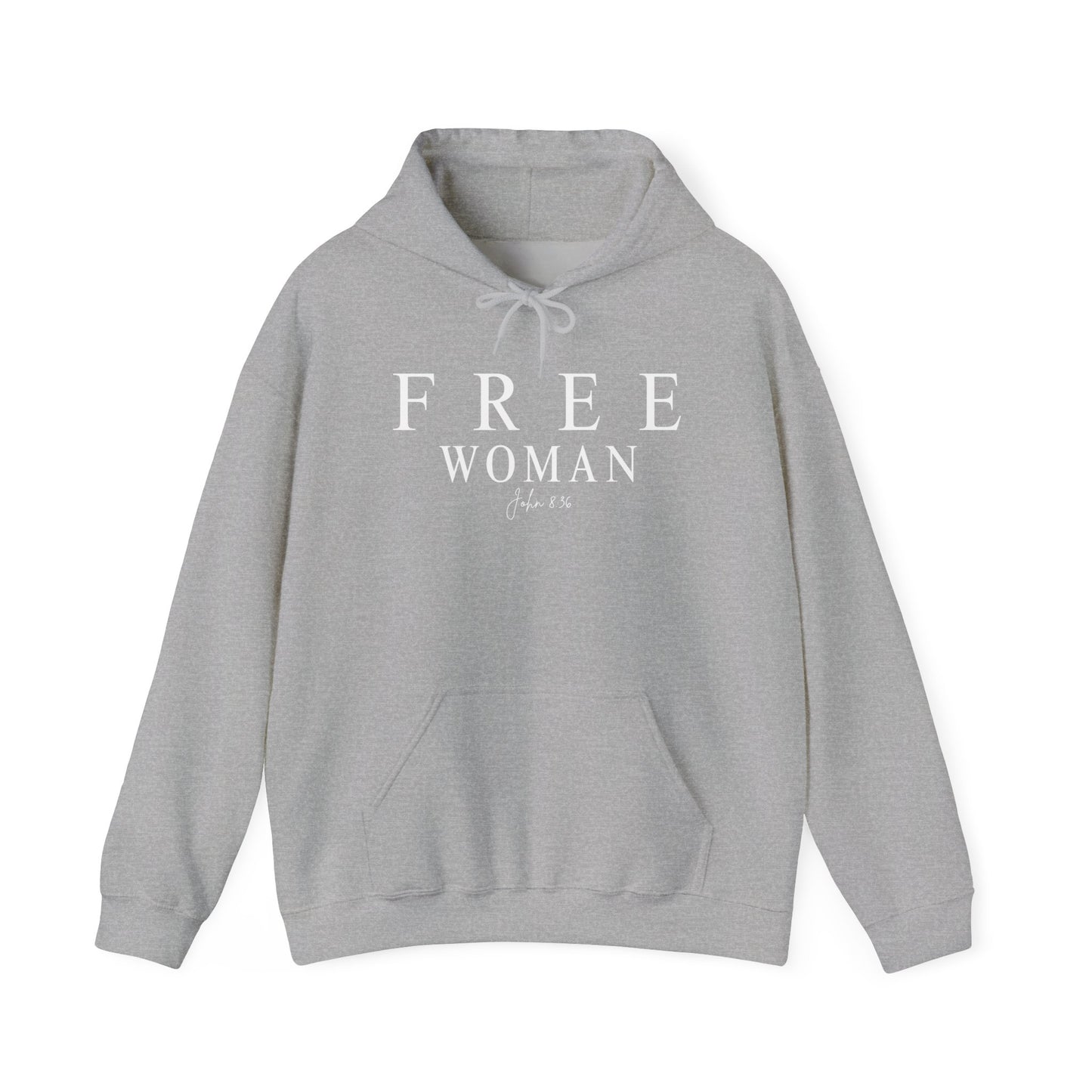 Free Woman Hoodie – 'Free Woman John 8:36' Inspirational Christian Sweatshirt