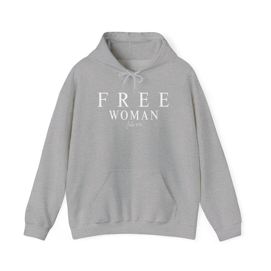 Free Woman Hoodie – 'Free Woman John 8:36' Inspirational Christian Sweatshirt