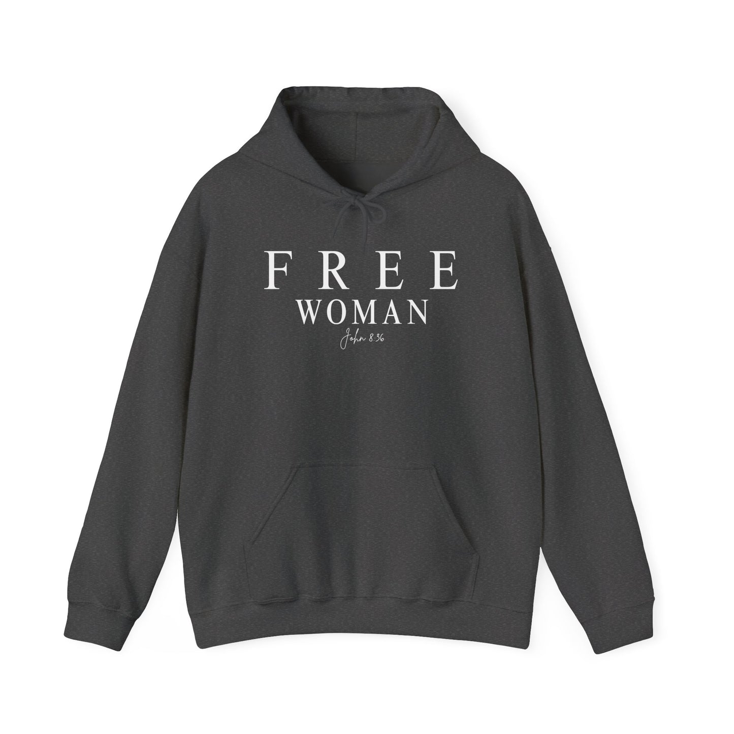 Free Woman Hoodie – 'Free Woman John 8:36' Inspirational Christian Sweatshirt