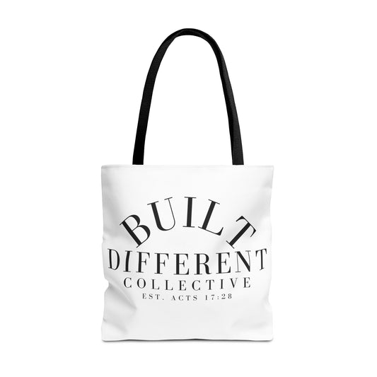 BUILT DIFFERENT COLLECTIVE EST. ACTS 17:28 Tote Bag (AOP)